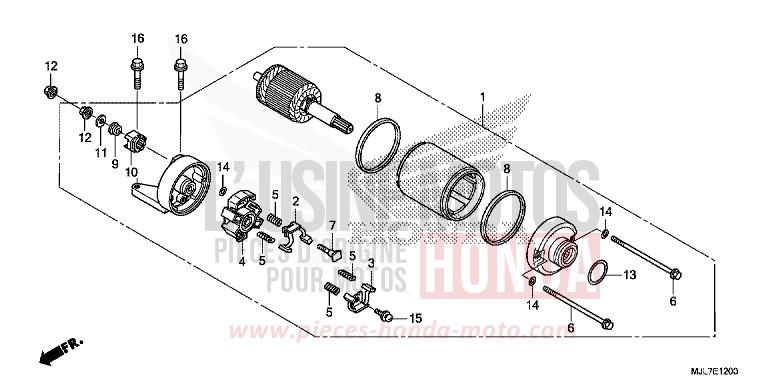 ANLASSER von Integra 750 MAT PEARL GLARE WHITE (NHB54) von 2014